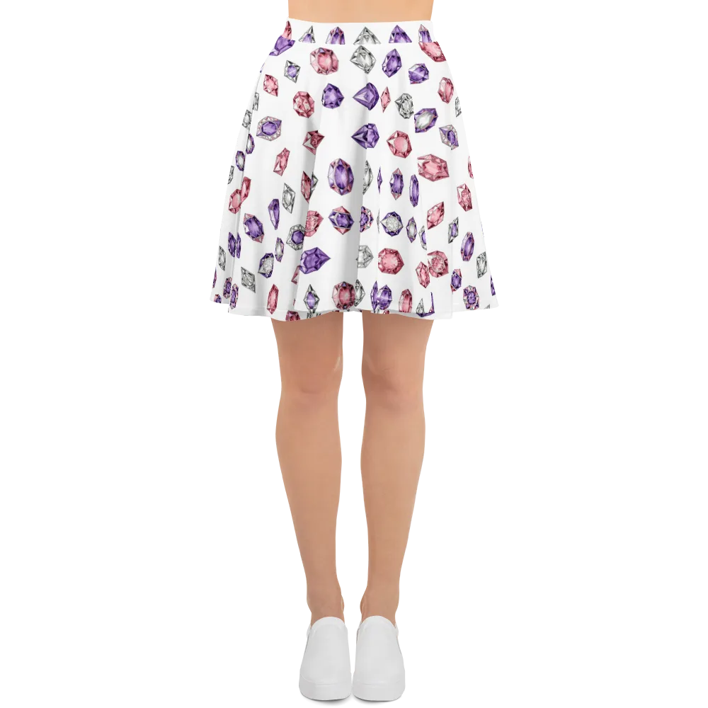 Gemstone Parade on Skater Skirt — Front