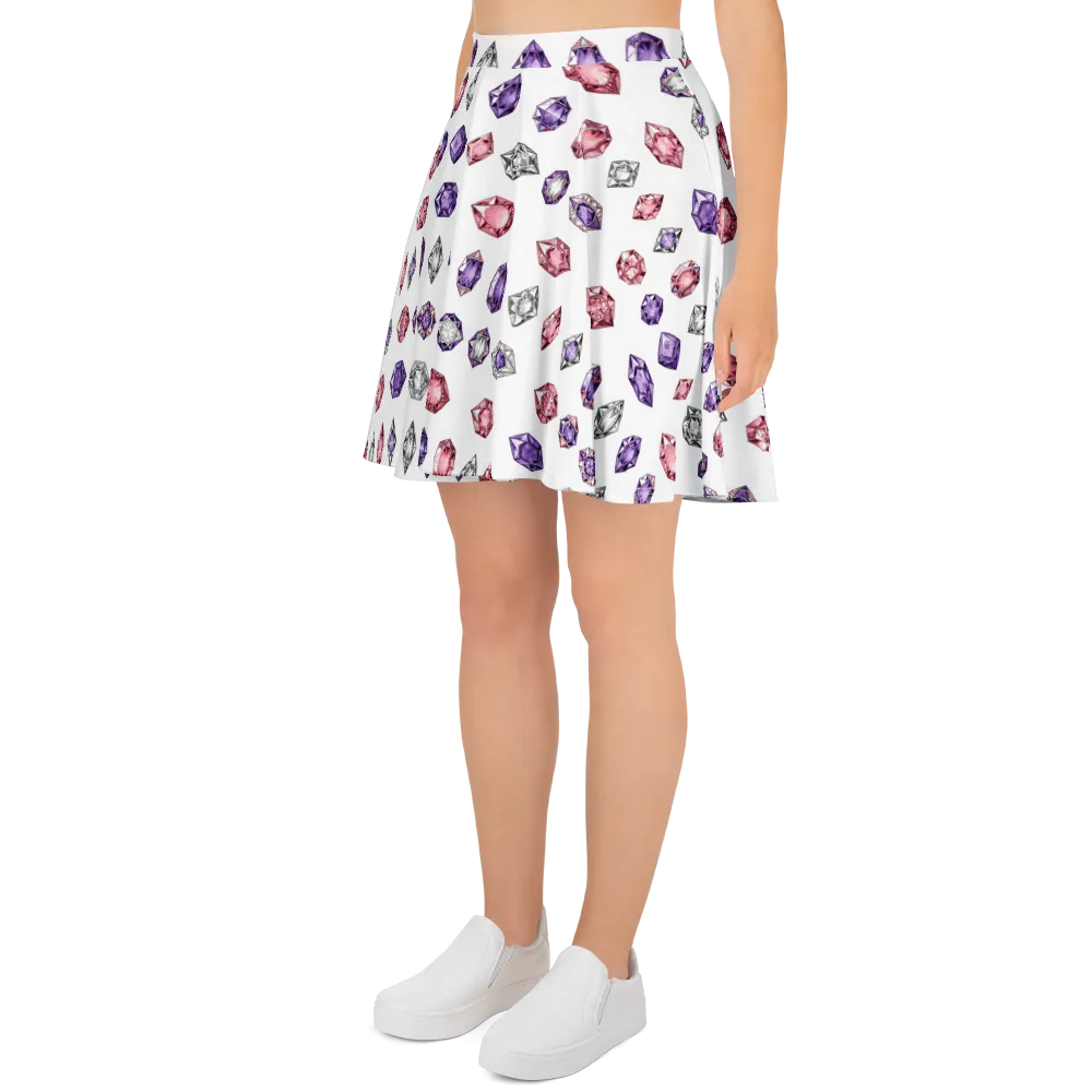 Gemstone Parade on Skater Skirt — Left