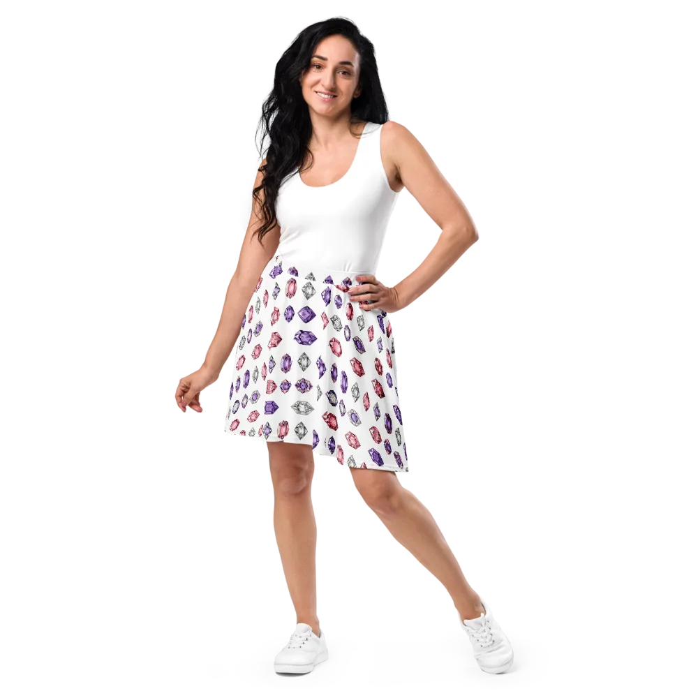 Gemstone Parade on Skater Skirt — Front