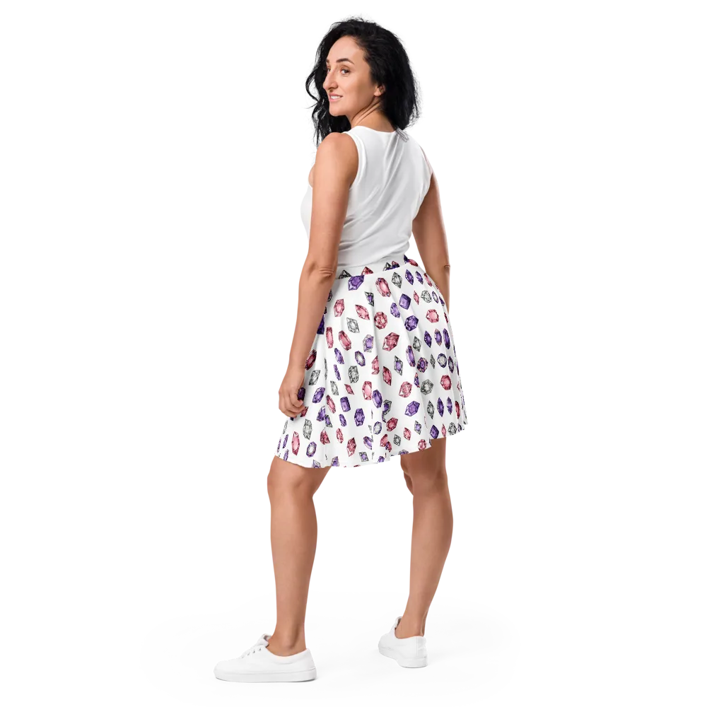 Gemstone Parade on Skater Skirt — Back