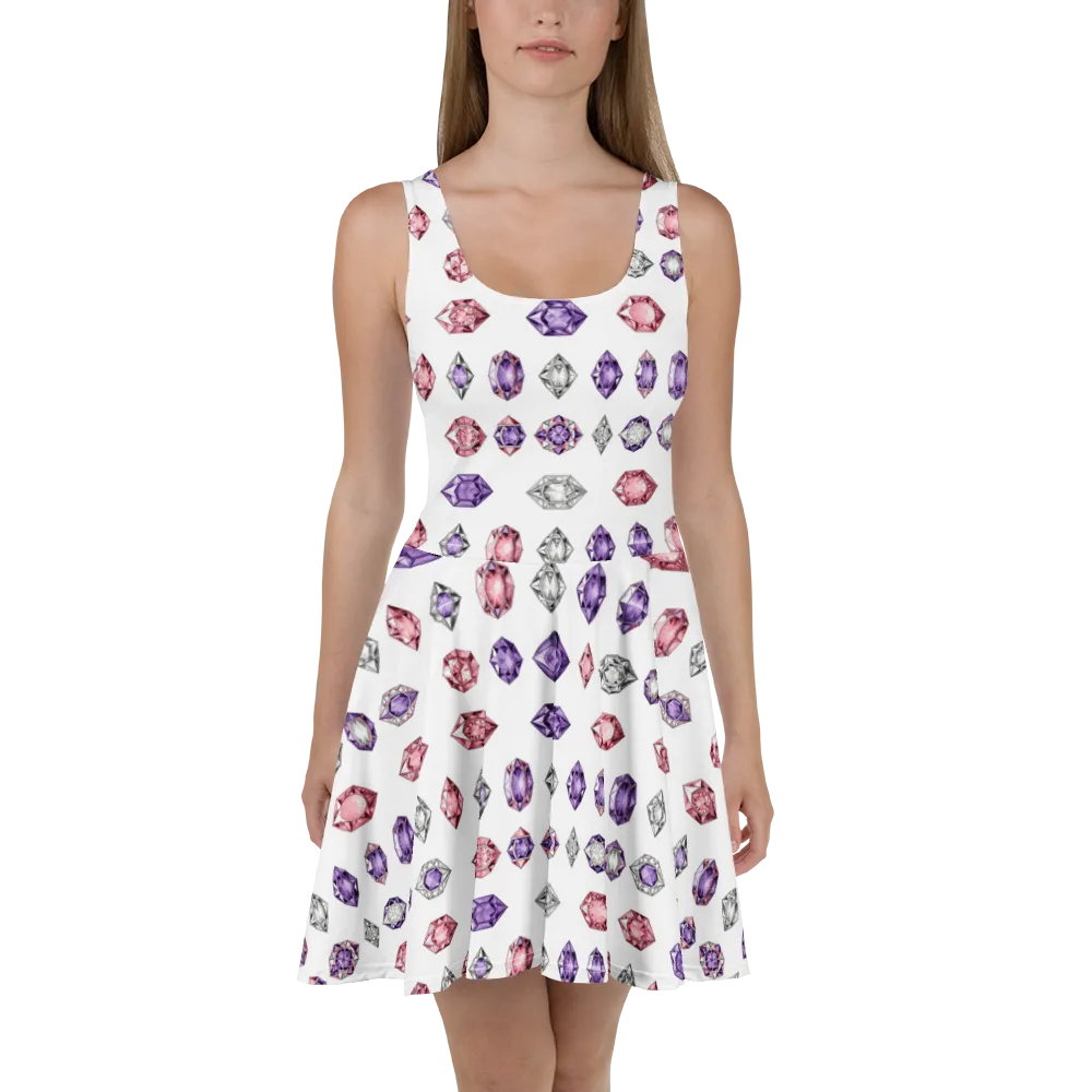 Gemstone Parade on Skater Dress — Front