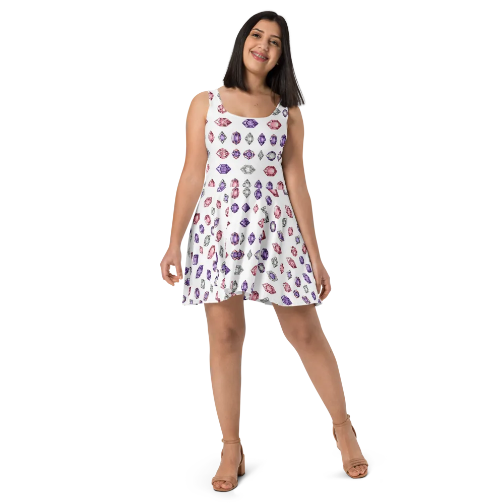 Gemstone Parade on Skater Dress — Front