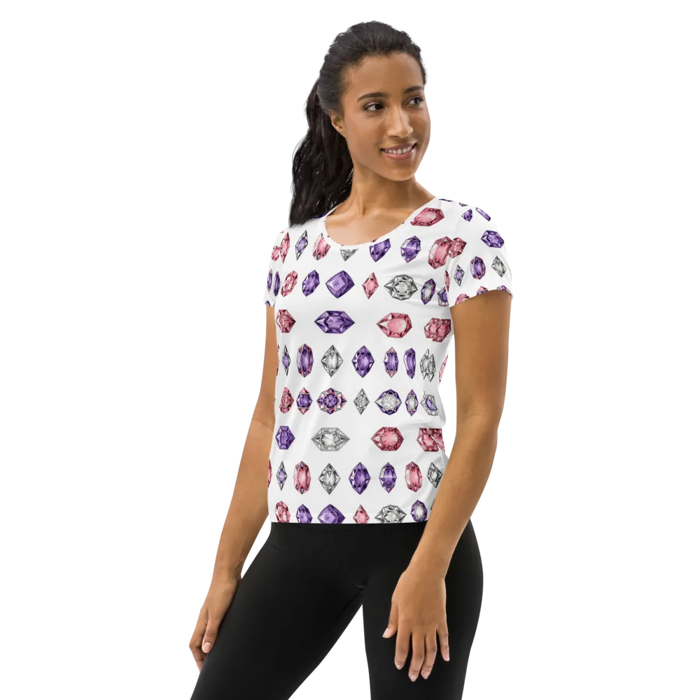Gemstone Parade on Women's Athletic T-Shirt — Left