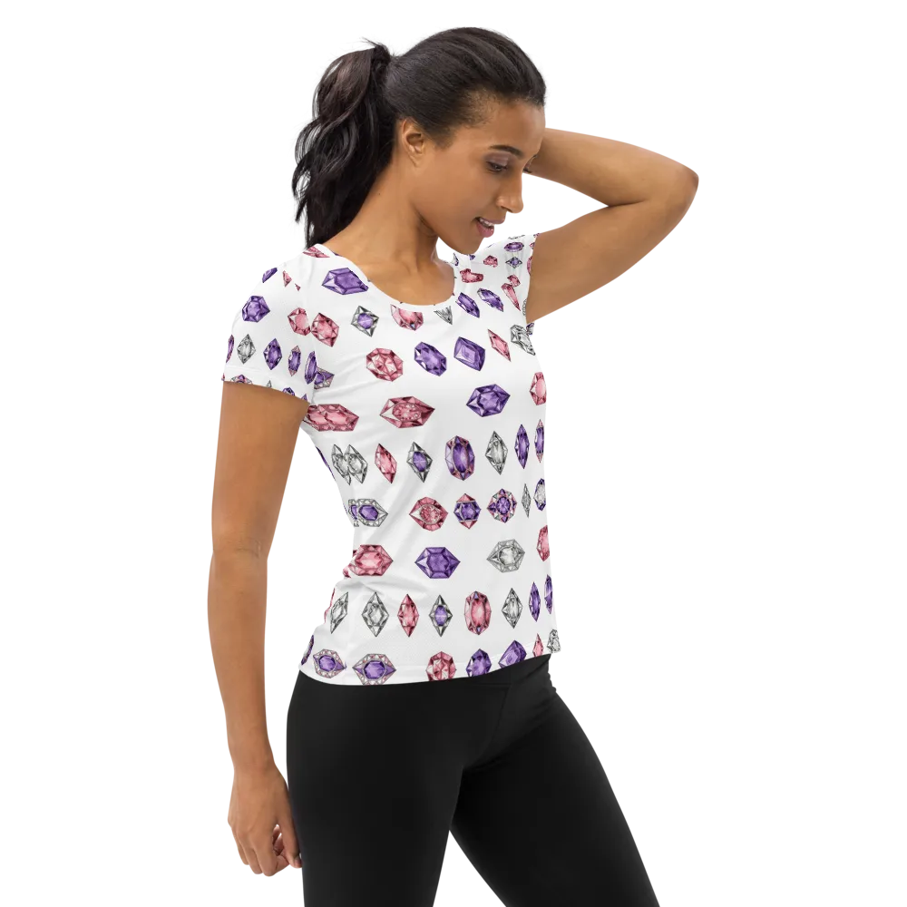 Gemstone Parade on Women's Athletic T-Shirt — Right
