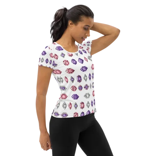 Gemstone Parade on a Women's Athletic T-Shirt