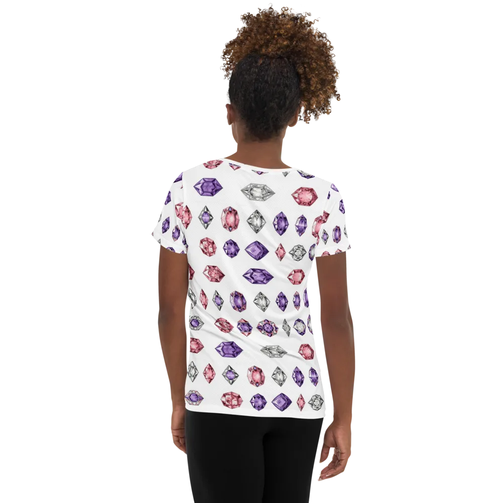 Gemstone Parade on Women's Athletic T-Shirt — Back