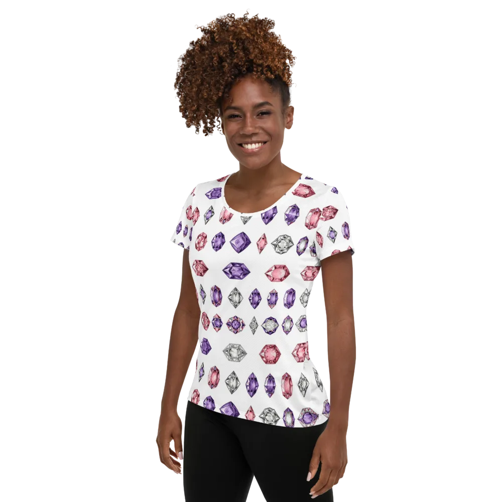 Gemstone Parade on Women's Athletic T-Shirt — Left