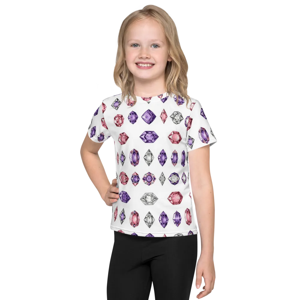 Gemstone Parade on Kids Crew Neck T-Shirt — Front