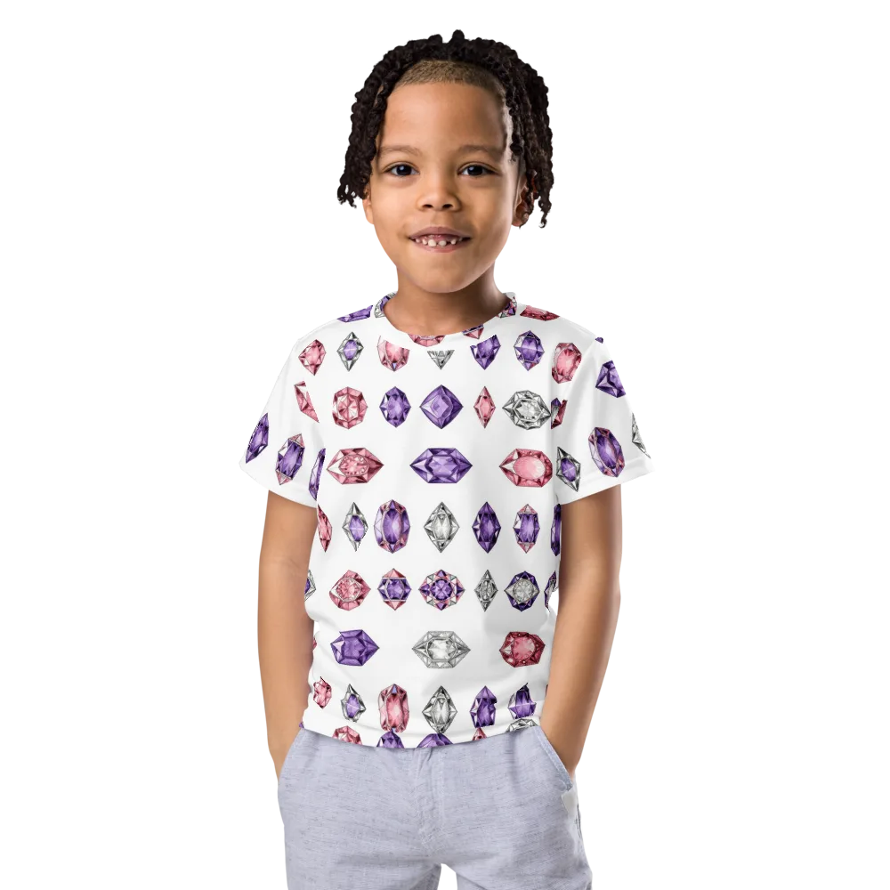 Gemstone Parade on Kids Crew Neck T-Shirt — Front