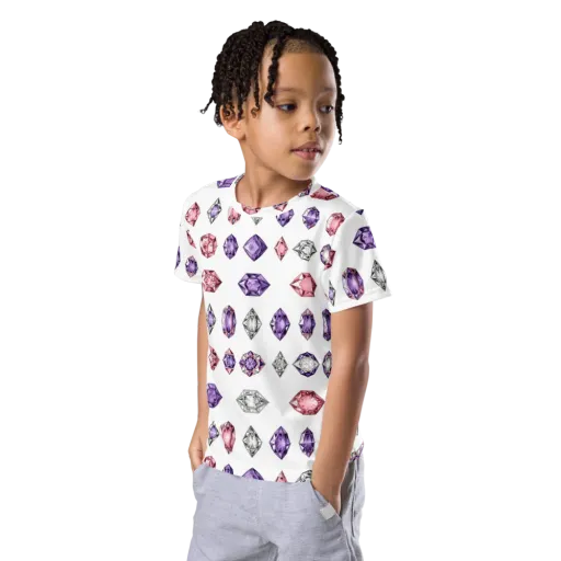 Gemstone Parade on a Kids Crew Neck T-Shirt