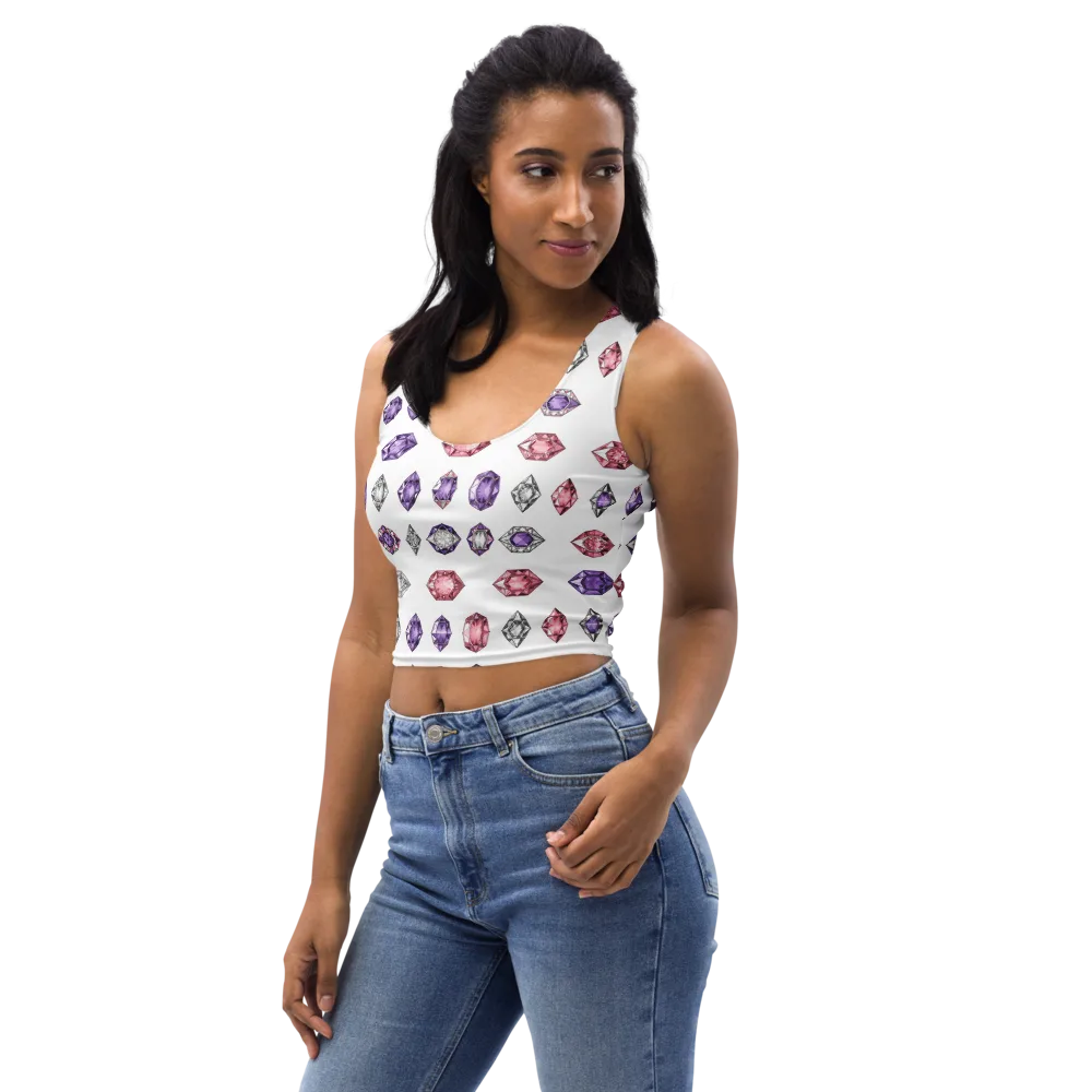 Gemstone Parade on Crop Top — Left Front