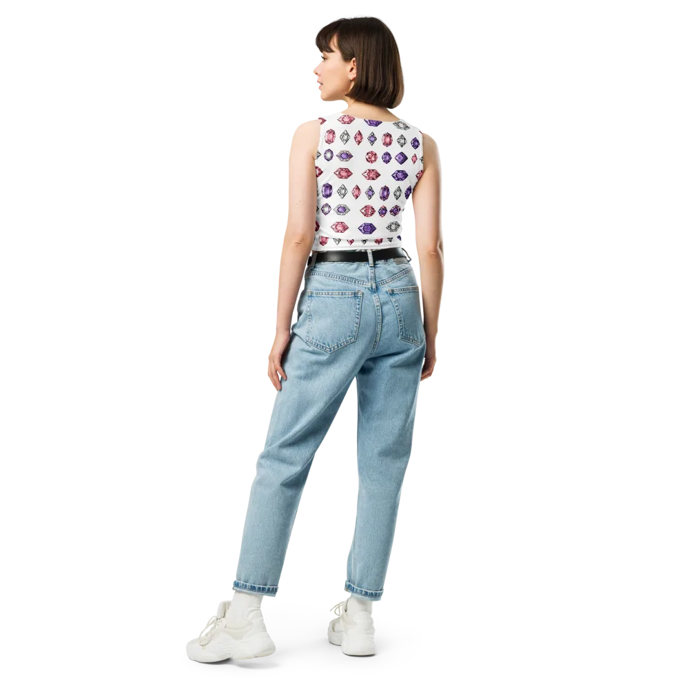 Gemstone Parade on Crop Top — Back