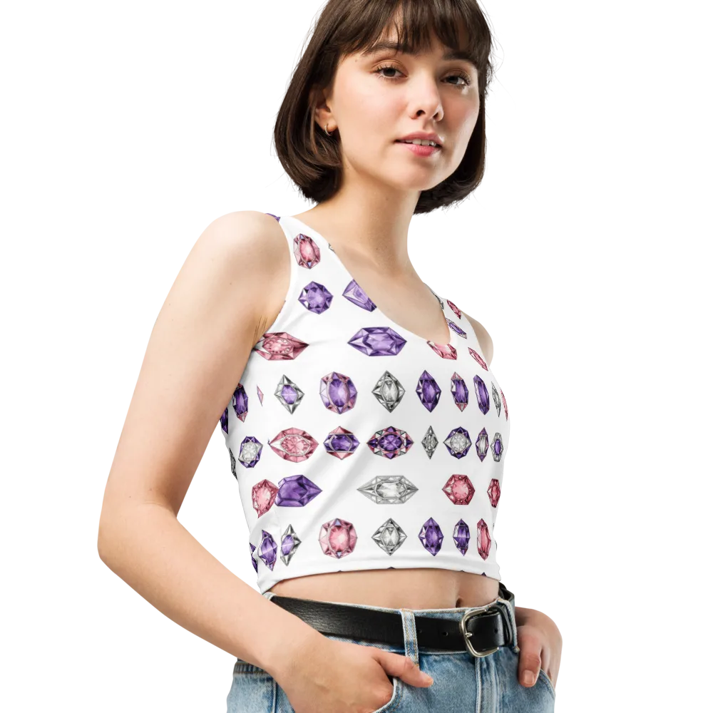 Gemstone Parade on Crop Top — Right Front