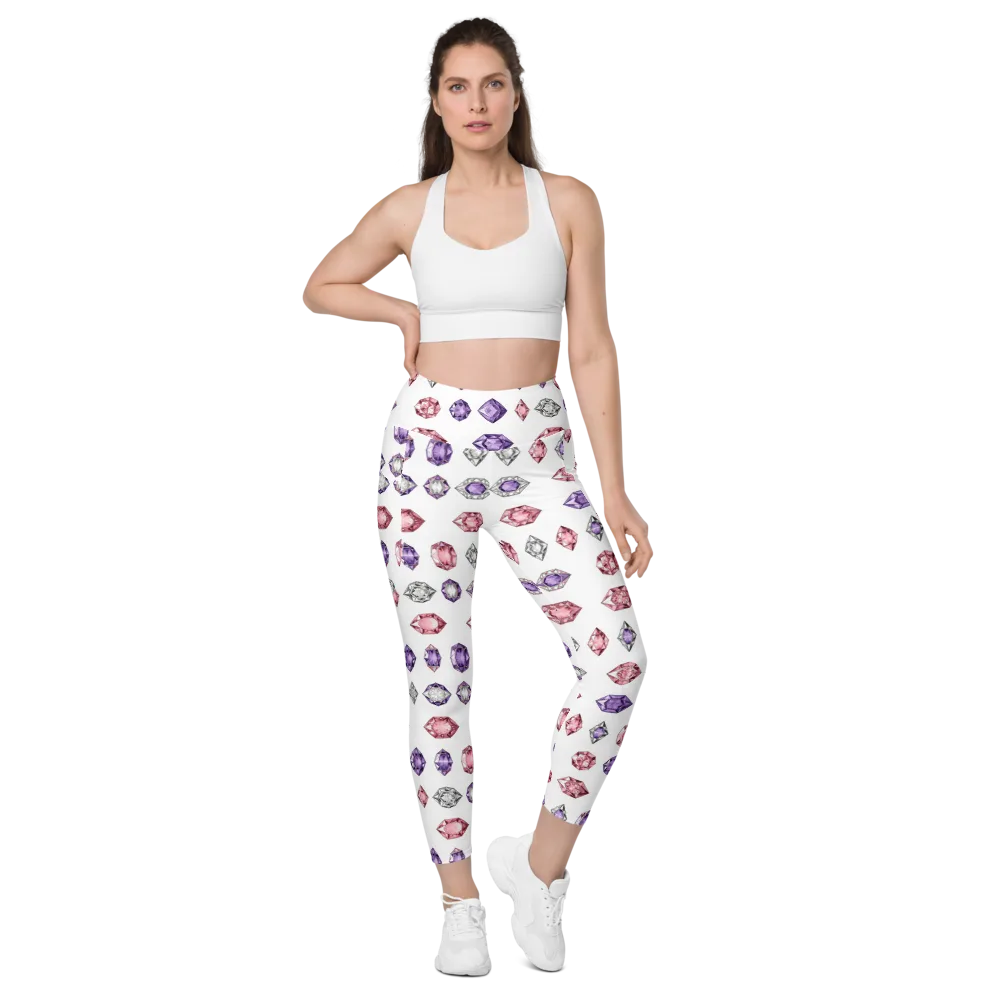 Gemstone Parade on Leggings with Pockets — Front
