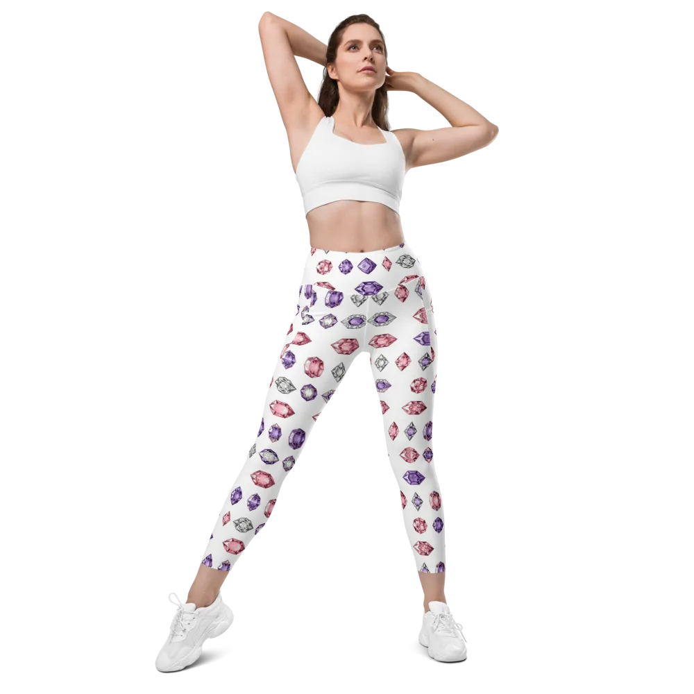 Gemstone Parade on Leggings with Pockets — Front