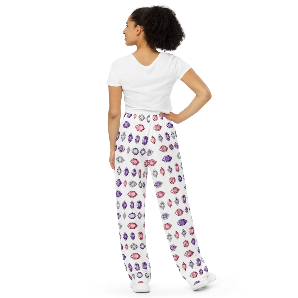Gemstone Parade on Wide-Leg Pants — Back