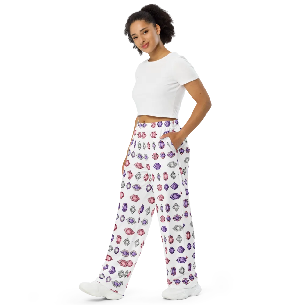 Gemstone Parade on Wide-Leg Pants — Left Front
