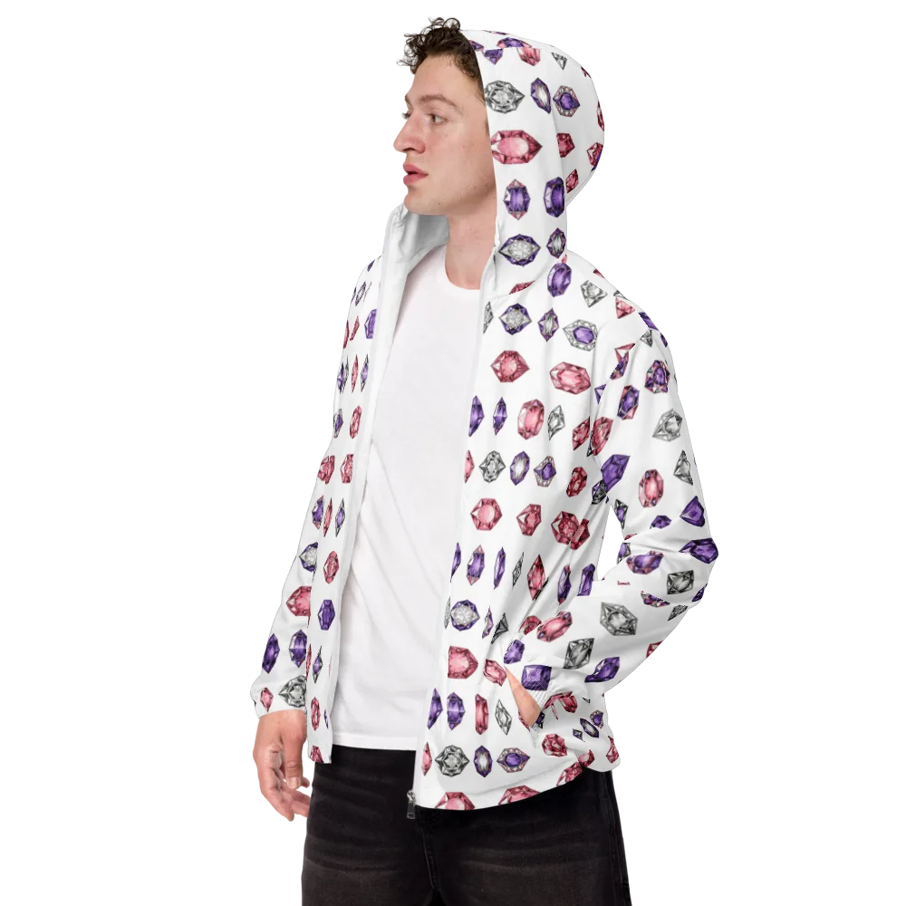 Gemstone Parade on Men's Windbreaker — Left Front