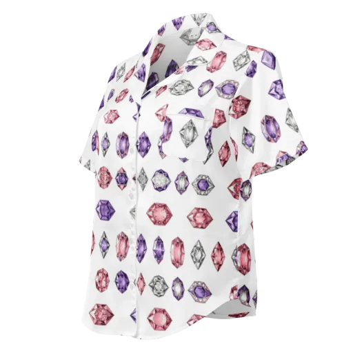 Gemstone Parade on a Women's Short Sleeve Pajama Top