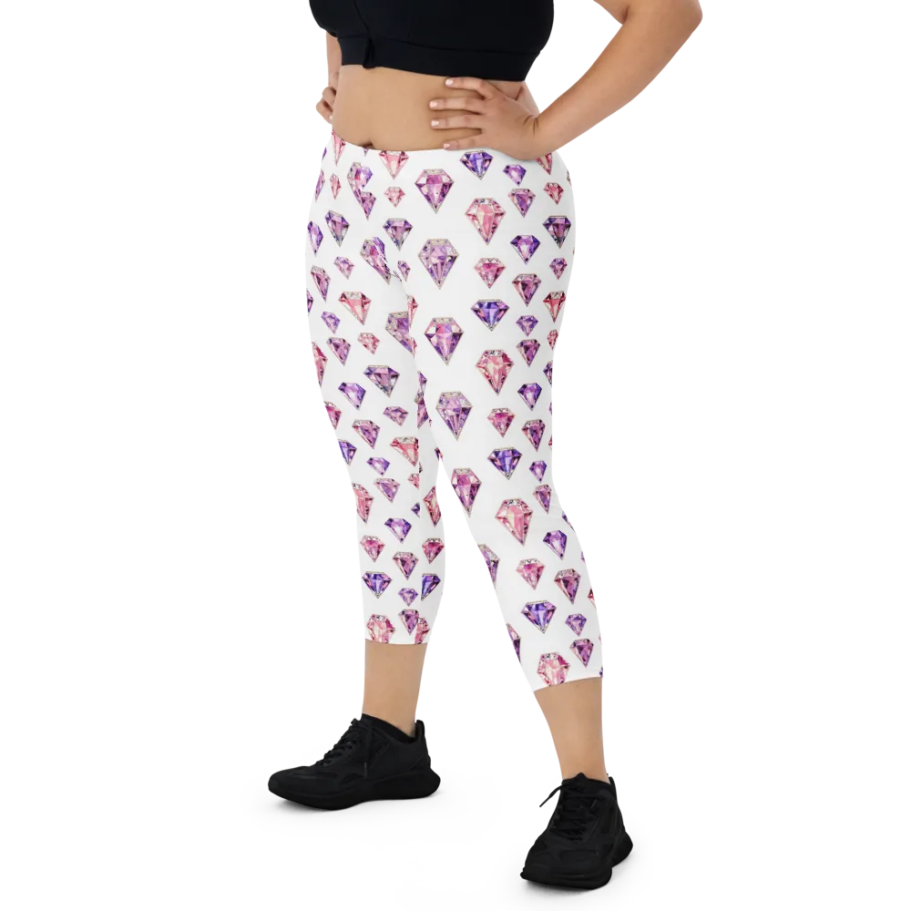 Amethyst Confetti on Capri Leggings — Front