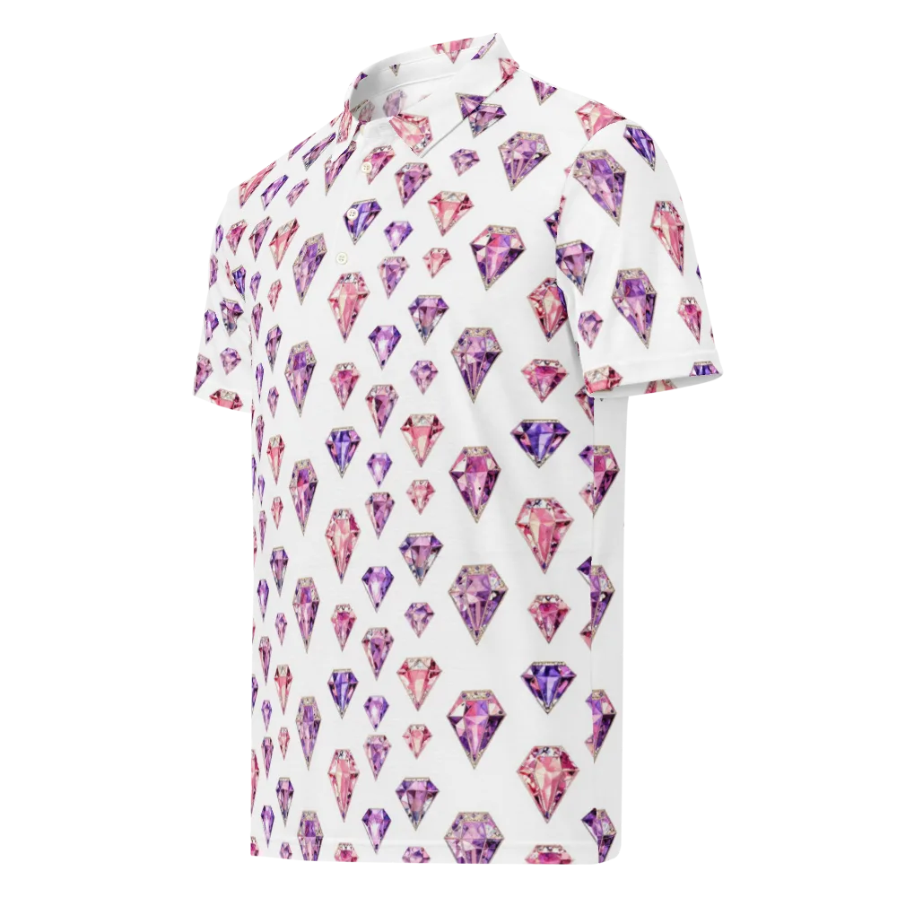 Amethyst Confetti on Men's Slim Fit Polo Shirt — Left Front