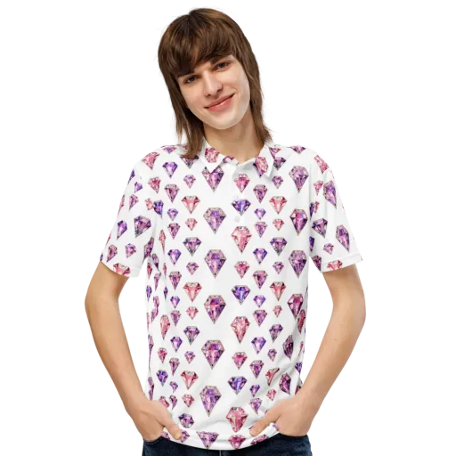 Amethyst Confetti on a Men's Slim Fit Polo Shirt
