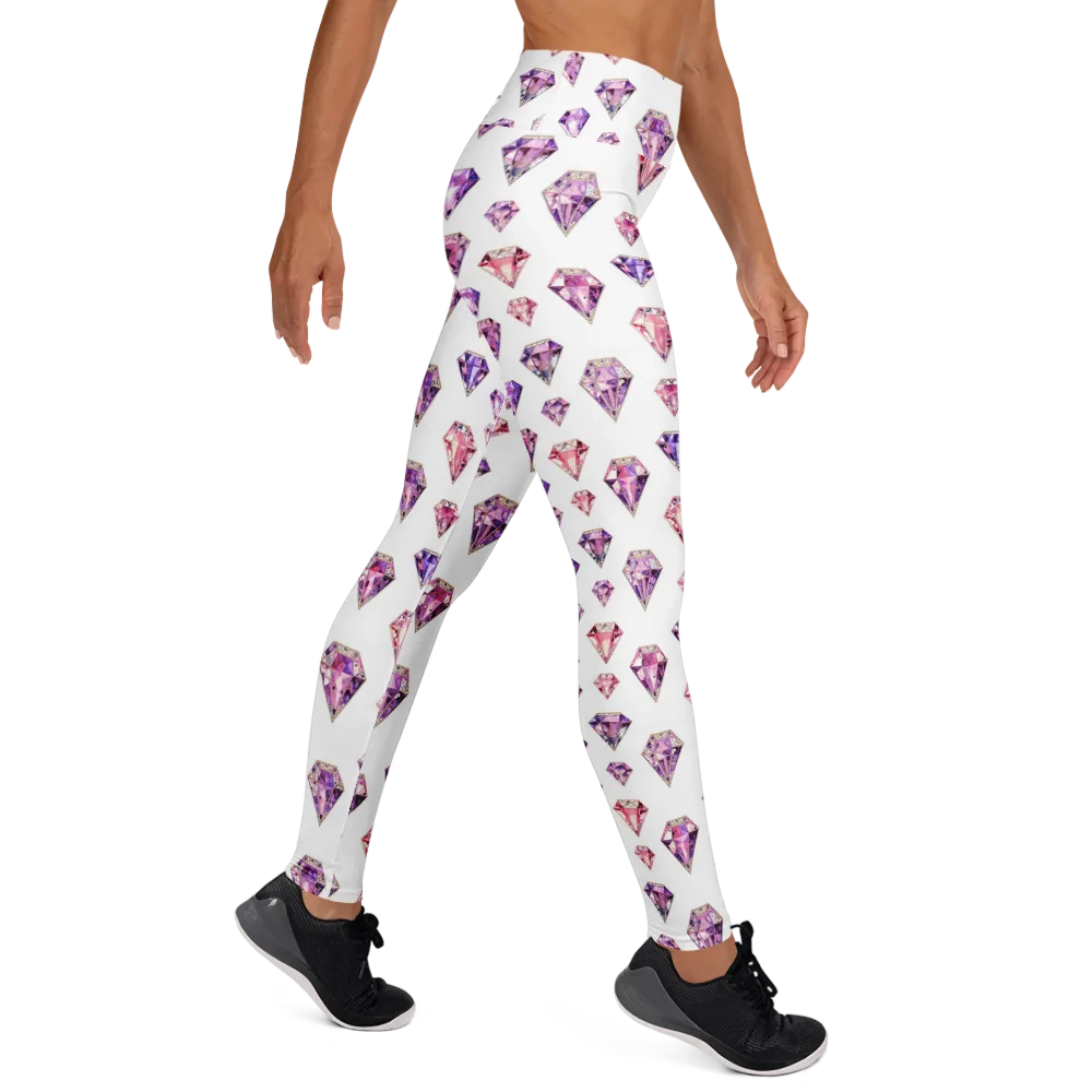 Amethyst Confetti on Yoga Leggings — Right