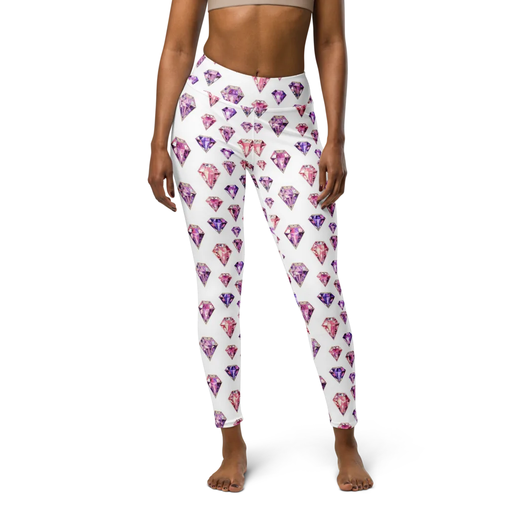 Amethyst Confetti on Yoga Leggings — Front