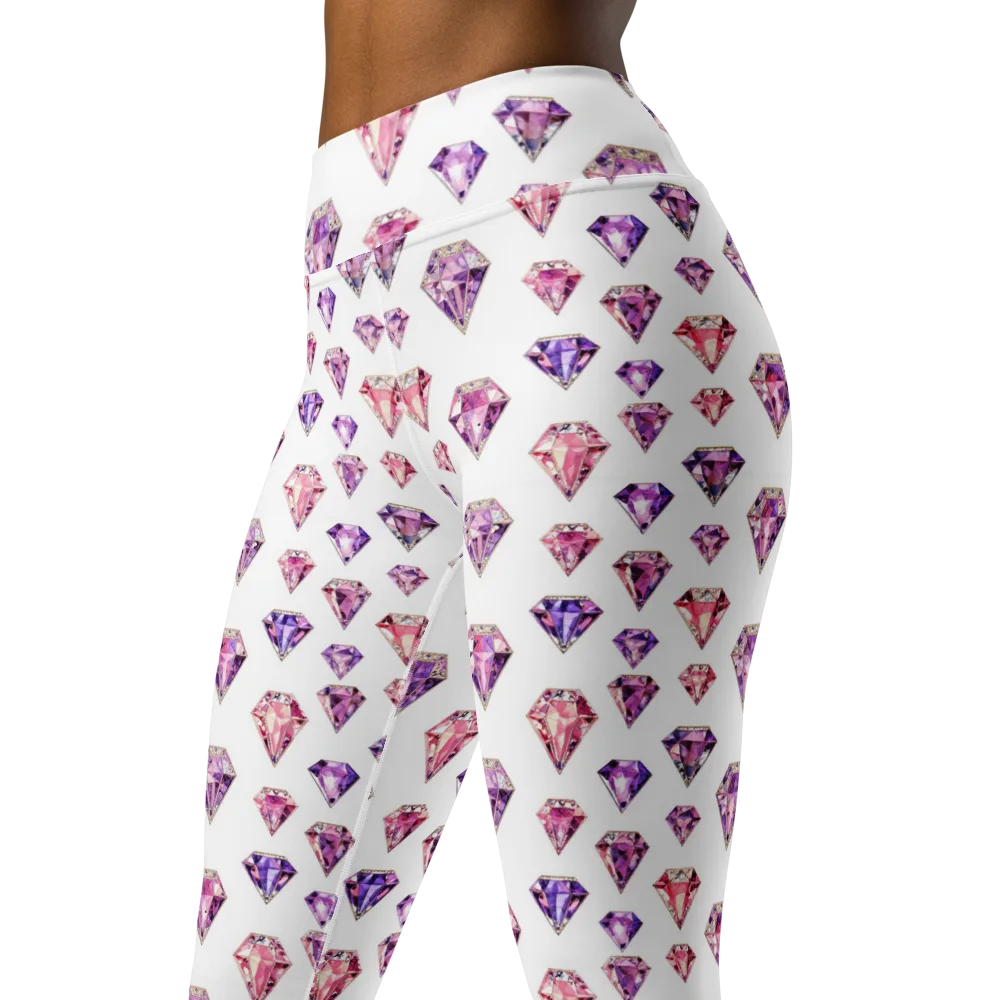 Amethyst Confetti on Yoga Leggings — Left Front