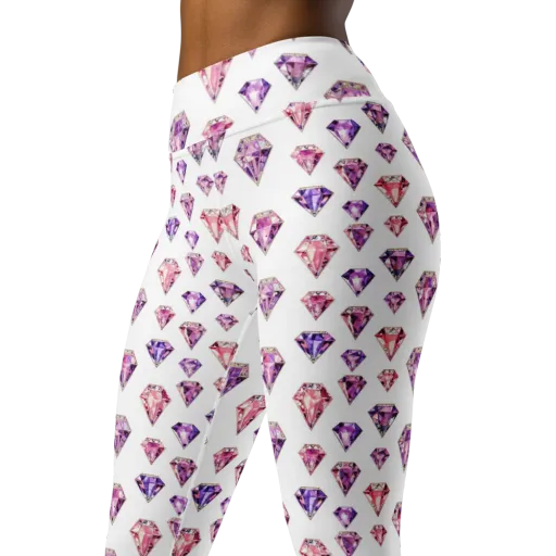 Amethyst Confetti on a Yoga Leggings