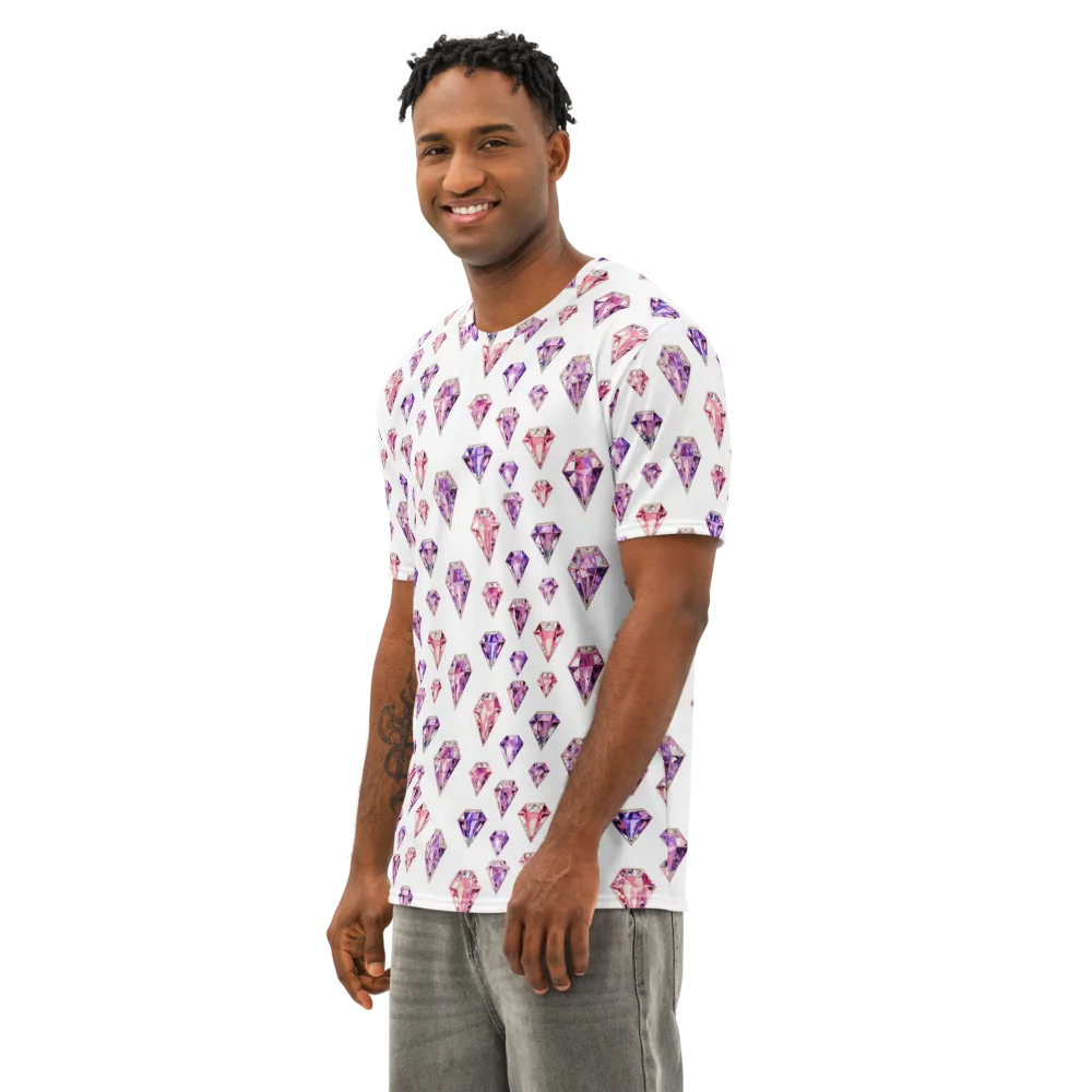 Amethyst Confetti on Men's Cotton Crew Neck T-Shirt — Left Front
