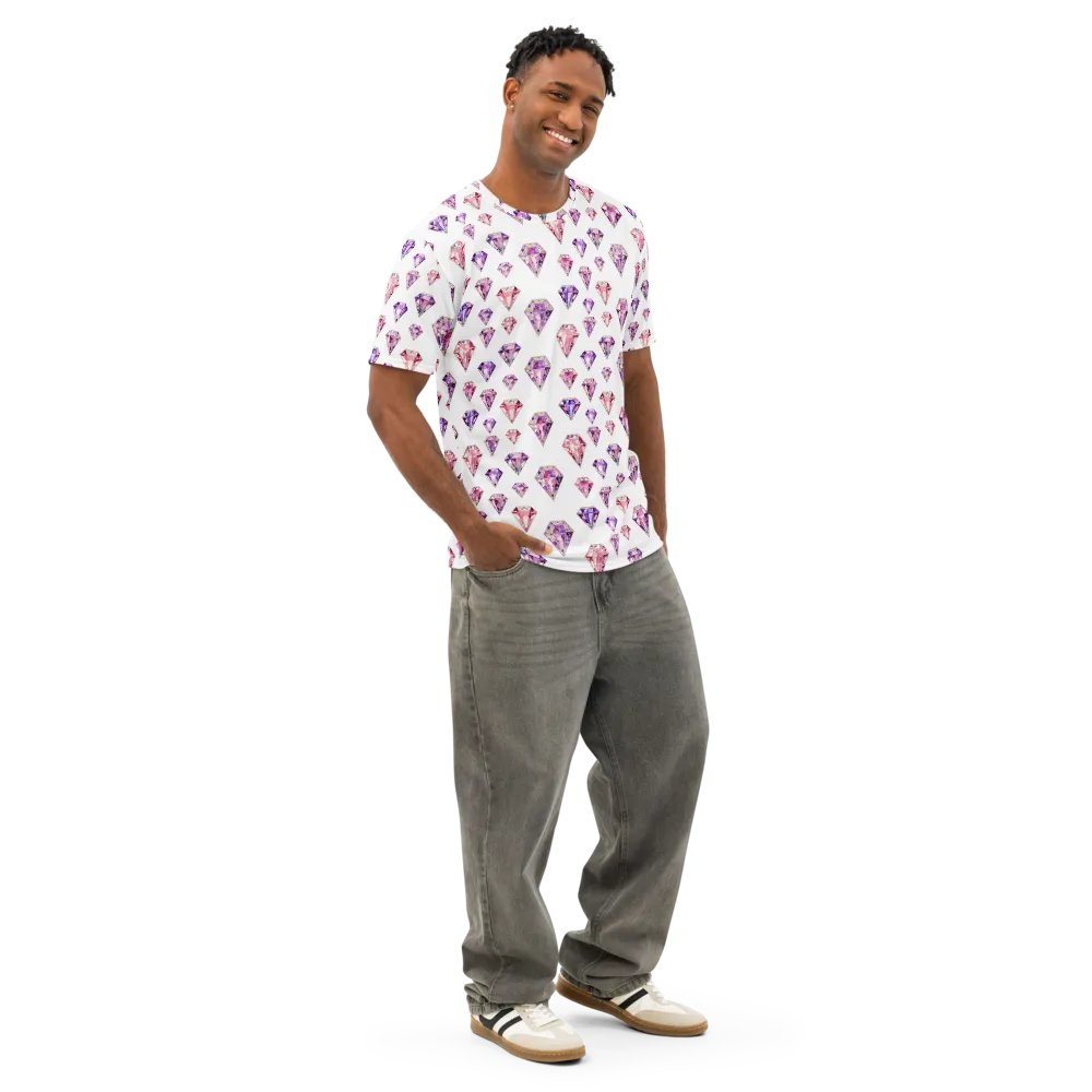 Amethyst Confetti on Men's Cotton Crew Neck T-Shirt — Right Front