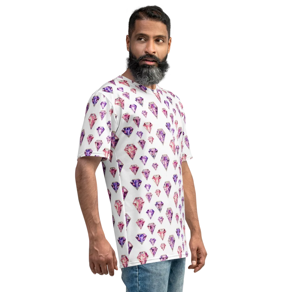 Amethyst Confetti on Men's Crew Neck T-Shirt — Right