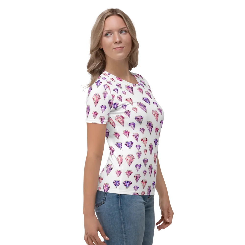 Amethyst Confetti on Women's Crew Neck T-Shirt — Right