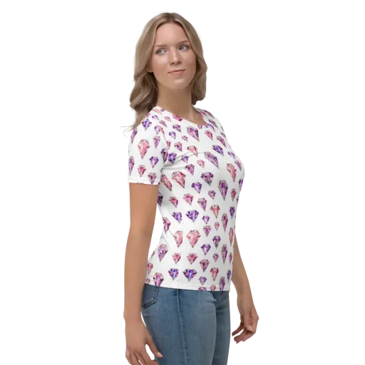 Amethyst Confetti on a Women's Crew Neck T-Shirt