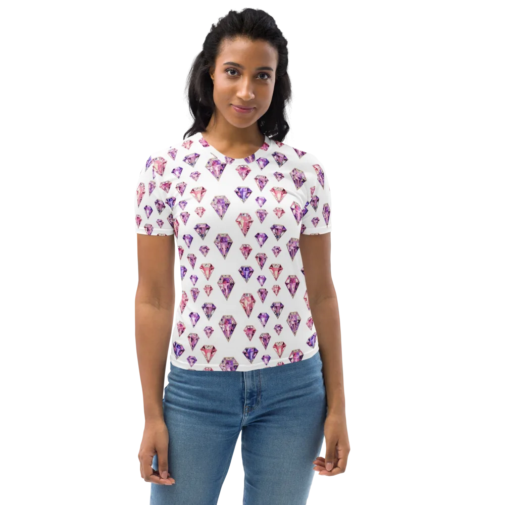 Amethyst Confetti on Women's Crew Neck T-Shirt — Front