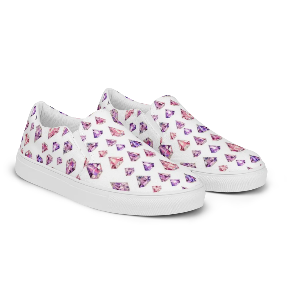 Amethyst Confetti on Men's Slip-On Canvas Shoes — Right Front