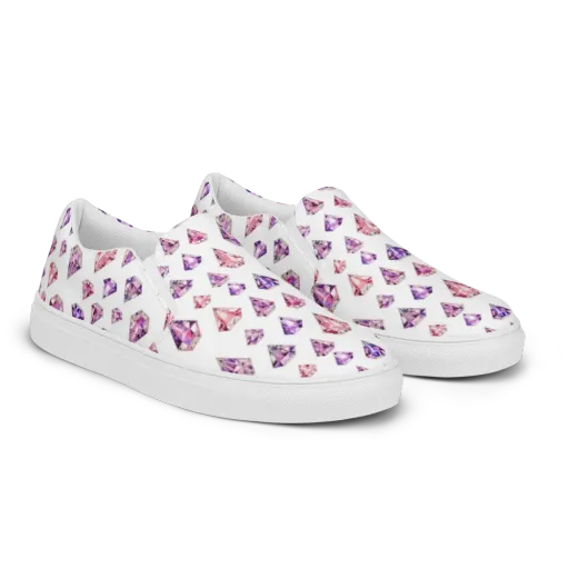 Amethyst Confetti on Men's Slip-On Canvas Shoes