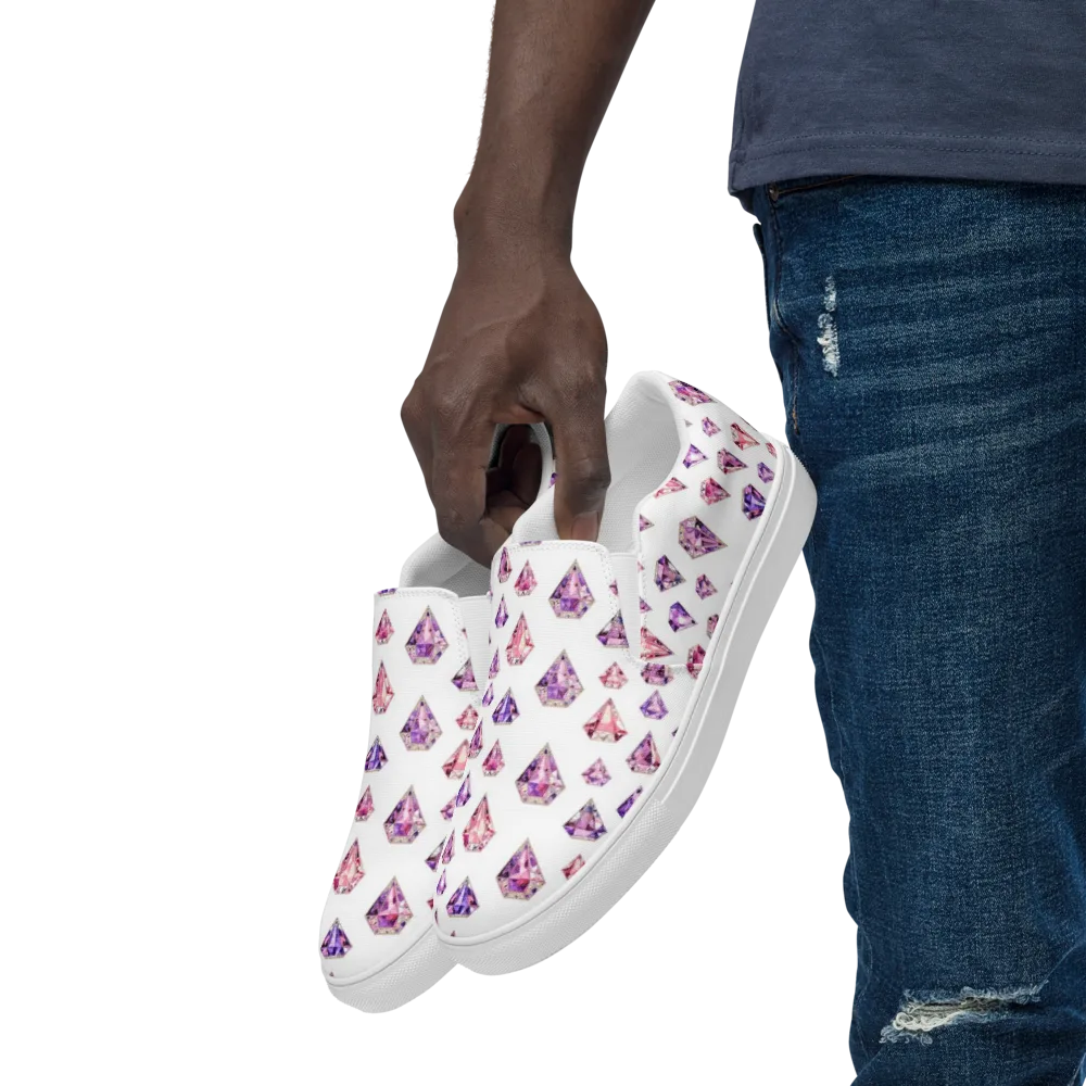 Amethyst Confetti on Men's Slip-On Canvas Shoes — Left Front