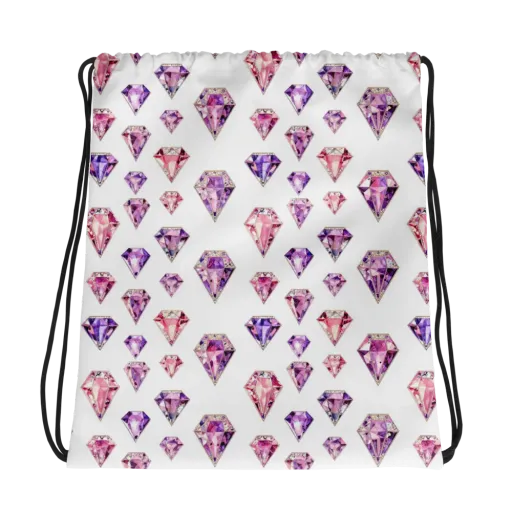 Amethyst Confetti on a Drawstring Bag
