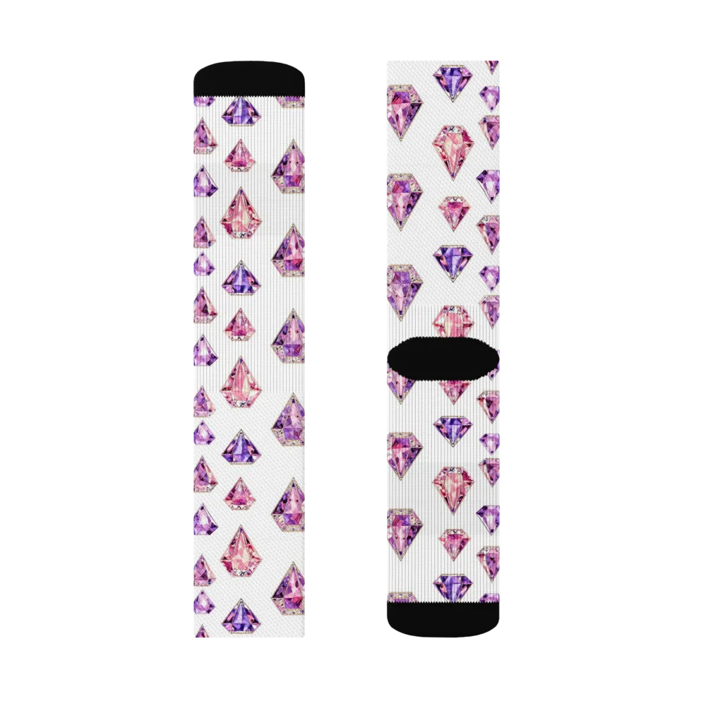Amethyst Confetti on Socks — Left Sock