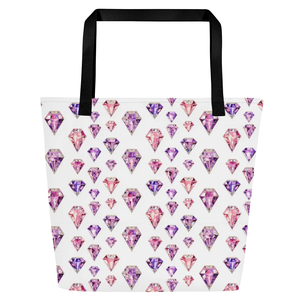 Amethyst Confetti on Large Tote Bag W/ Pocket — Front