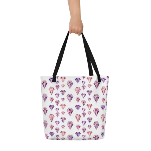 Amethyst Confetti on a Large Tote Bag W/ Pocket