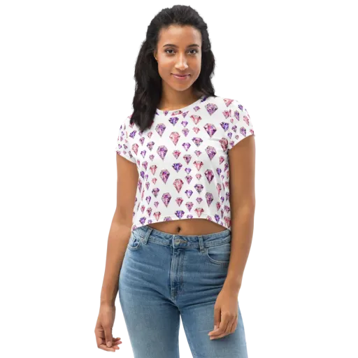 Amethyst Confetti on a Crop Tee