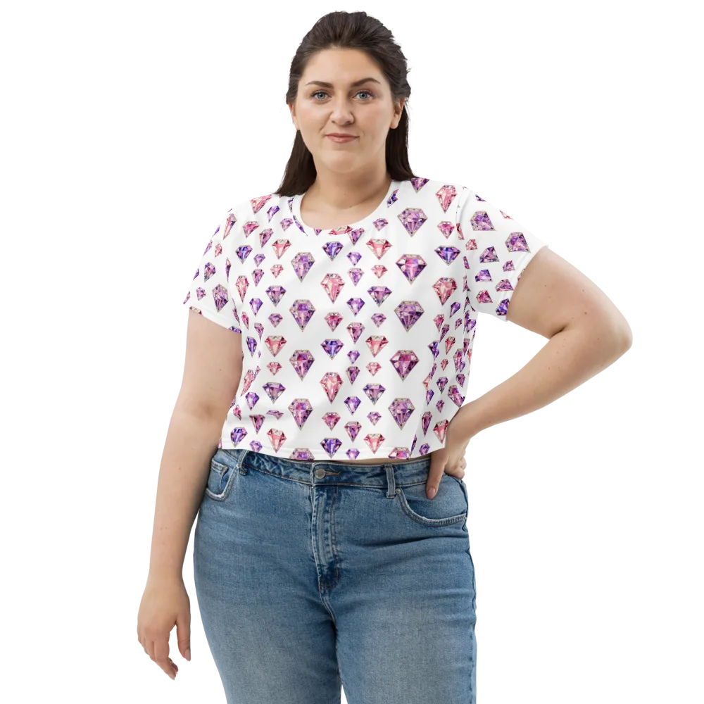 Amethyst Confetti on Crop Tee — Front