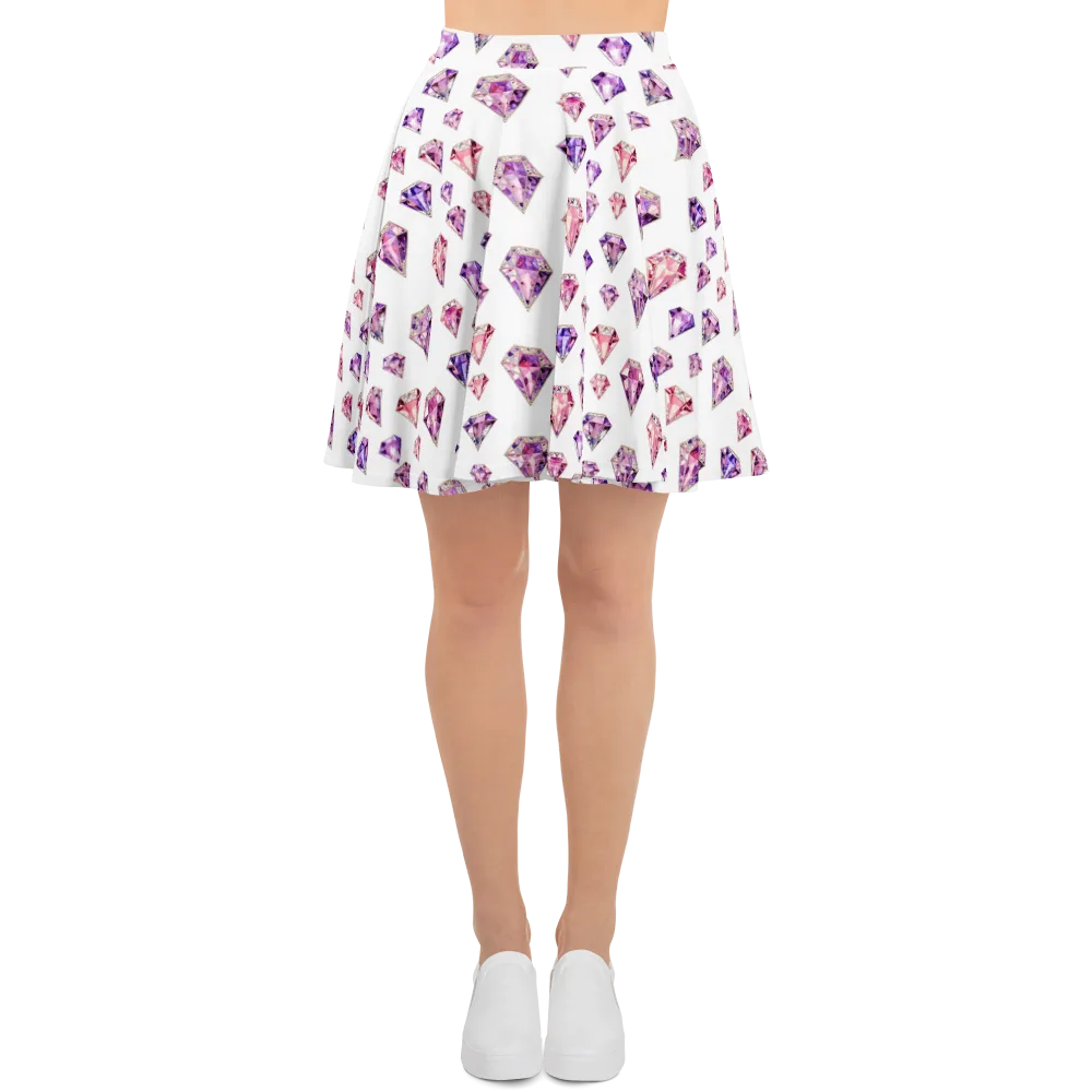 Amethyst Confetti on Skater Skirt — Front