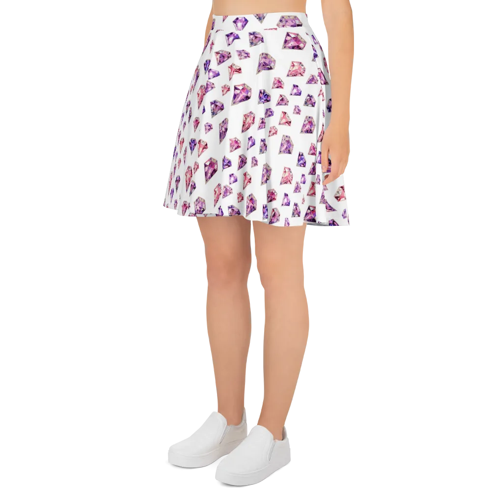Amethyst Confetti on Skater Skirt — Left