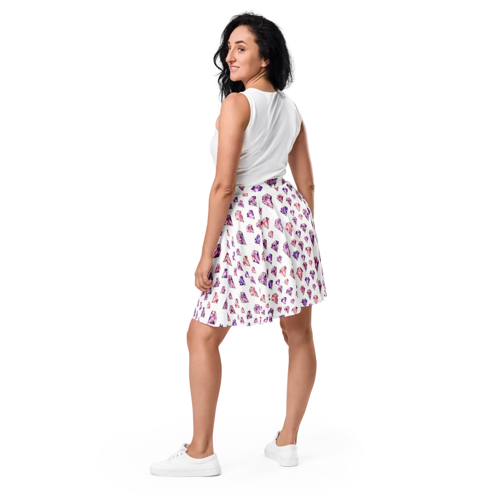 Amethyst Confetti on Skater Skirt — Back