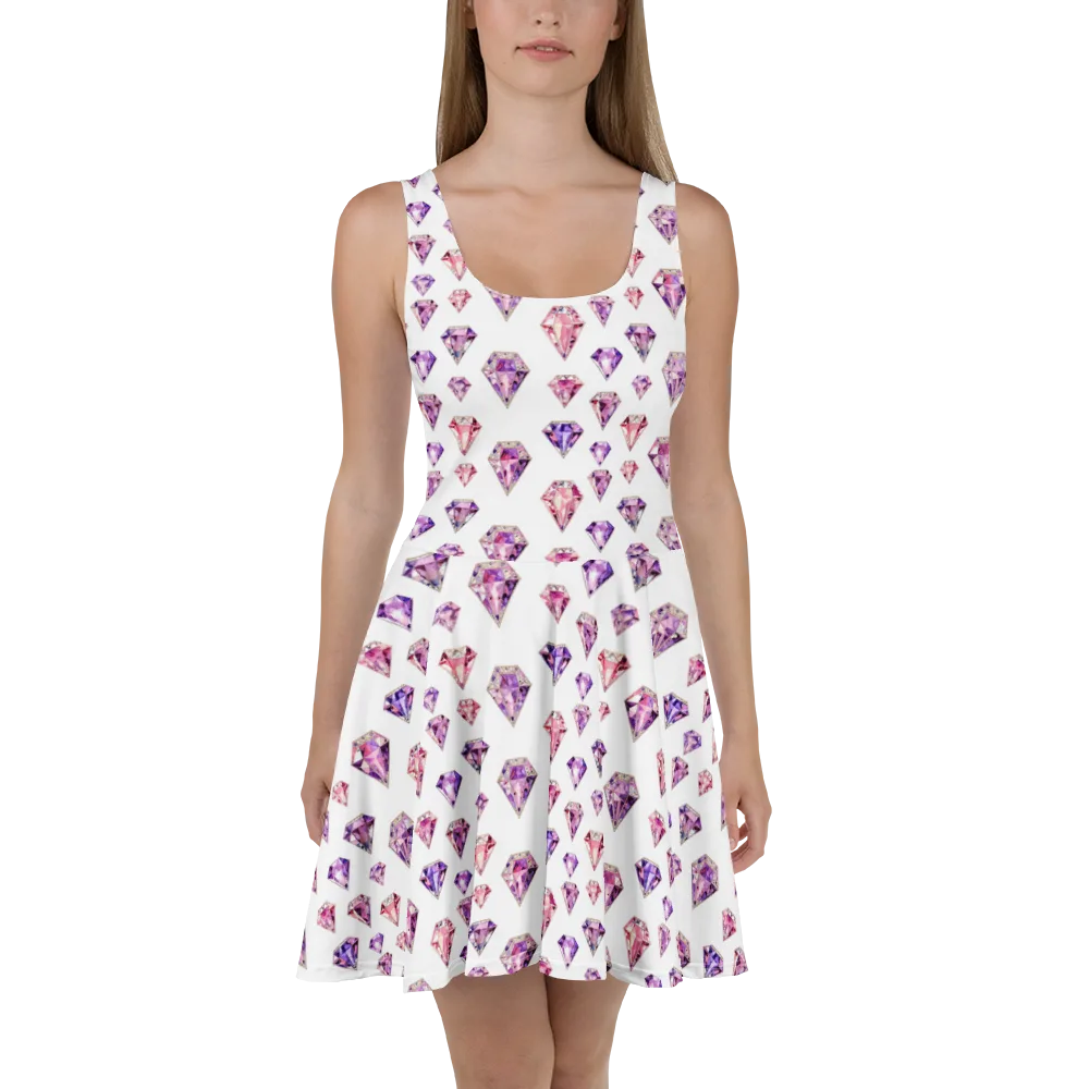 Amethyst Confetti on Skater Dress — Front