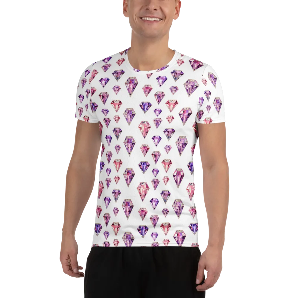 Amethyst Confetti on Men's Athletic T-Shirt — Front